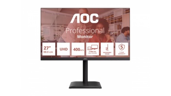 AOC | U27E4CV | 27 " | IPS | UHD | 16:9 | 60 Hz | 4 ms | 3840 x 2160 pixels | 400 cd/m² | HDMI ports quantity 2 | Black