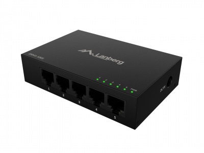 Lanberg Switch 5x1GB/s Unmanagment Gigabit Ethernet Desktop 12V metal case | DSM1-1005 | Unmanaged | Desktop