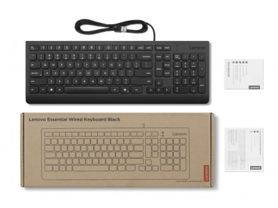 Lenovo Essential | Keyboard | Wired | Nordic | Black