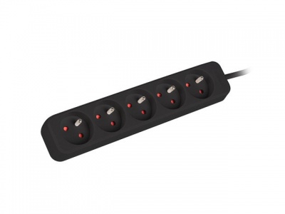 Lanberg | Power strip outlets for UPS system, 1m | PS0-05E-0100-IEC-BK | Sockets quantity 5