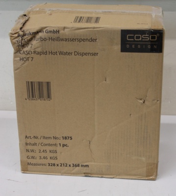 SALE OUT. Caso Turbo Hot Water Dispenser | Hot 7 | Water Dispenser | 2200-2600 W | 2.7 L | Plastic/Stainless Steel | Black/Stainless Steel | DAMAGED PACKAGING, BROKEN INER PACKAGING, DAMAGED GLASS CONTAINER
