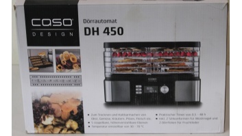 SALE OUT. Caso Food Dehydrator | DH 450 | Power 370-450 W | Number of trays 5 | Temperature control | Integrated timer | Black/Stainless Steel | DAMAGED PACKAGING, SCRATCHED  AND DENT ITEM TOP, MISSING INNER PACKAGING