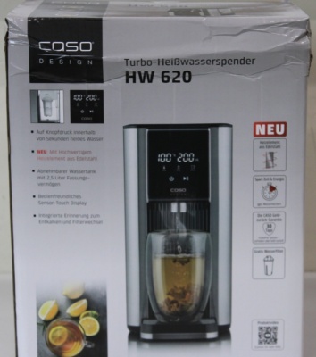 SALE OUT. Caso Turbo hot water dispenser | HW 620 | Water Dispenser | 2600 W | 2.5 L | Plastic/Stainless Steel | Black/Stainless Steel | DAMAGED  PACKAGING