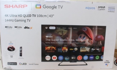 SALE OUT. Sharp | 43GR8265E | 43" | Smart TV | Google TV | 4K Ultra HD | DAMAGED PACKAGING