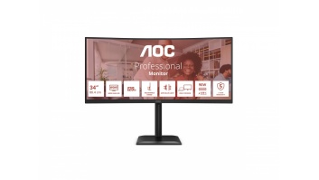 AOC CU34E4CV | 34 " | VA | 21:9 | 120 Hz | 4 ms | 3440 x 1440 pixels | HDMI ports quantity 2 | Black
