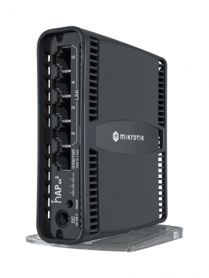 MikroTik C52iG-5HaxD2HaxD-TC - hAP ax² | MikroTik | hAP ax² | C52iG-5HaxD2HaxD-TC | 802.11ax | 1200 Mbit/s (5 GHz)/ 574 Mbit/s (2.4 GHz) Mbit/s | Ethernet LAN (RJ-45) ports 5 | No mobile broadband | 0