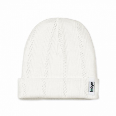 Lodger Beanie Pointelle bērnu cepurīte, Cream, 0-6 mēn.