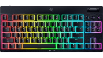 Razer | BlackWidow V4 Low-Profile Tenkeyless HyperSpeed | Keyboard | Wireless | US | Bluetooth | Green Switches | Black