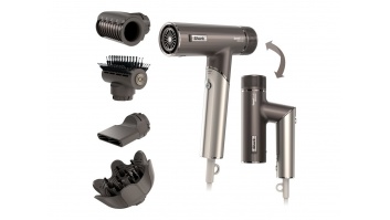 Shark | Hair Dryer System | HD542EU SpeedStyle Pro Flex | 1700 W | Number of temperature settings 3 | Ionic function | Grey | Diffuser nozzle