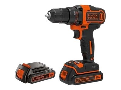 Black&Decker 18v2G DD w 400mA ch in kitbox 2 batts BDCDD186KB-QW | BLACK & DECKER