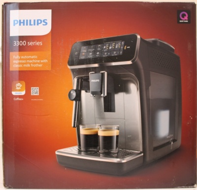 SALE OUT. | Philips Coffee Maker | EP3329/70 Series 3300 | Pump pressure 15 bar | Built-in milk frother | Fully Automatic | 1500 W | Black | DAMAGED PACKAGING