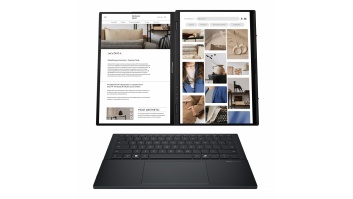 Asus | Zenbook Duo UX8406CA-QL287W | Inkwell Gray | 14 " | OLED | Touchscreen | FHD | 1920 x 1200 pixels | Intel Core Ultra 7 | 255H | 16 GB | LPDDR5X | Solid-state drive capacity 1000 GB | Intel Arc Graphics | Windows 11 Home | 802.11be | Bluetooth versi