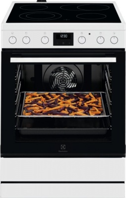 Electrolux elektriskā plīts ar elektrisko cepeškrāsni, 596 mm, balta