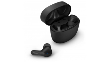 PHILIPS in-ear true bezvadu austiņas ar portatīvo uzlādes ietvaru, melnas