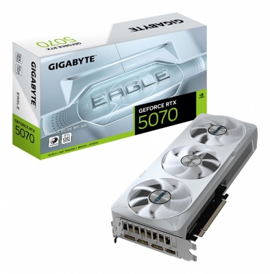 Graphics Card|GIGABYTE|NVIDIA GeForce RTX 5070|12 GB|GDDR7|192 bit|PCIE 5.0 16x|GPU 2587 MHz|Triple slot Fansink|1xHDMI|3xDisplayPort|GV-N5070EAGLEOCICE-12GD
