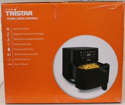 SALE OUT. Tristar FR-9060 Digital Airfryer, 6 L, Digital LED touchscreen, 1700 W, Black | Tristar Digital Airfryer | FR-9060 | Power 1700 W | Capacity 6 L | Black | Hot air technology | DAMAGED PACKAGING
