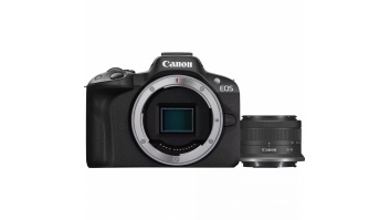 Canon | EOS R50 + RF-S 18-45mm F4.5-6.3 IS STM (SIP) | Megapixel 24.2 MP | Image stabilizer | ISO sensitivity (max) 32000 | Display diagonal 2.95 " | Wi-Fi | Video recording | Automatic, manual | CMOS | Black