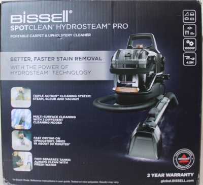 SALE OUT. Bissell SpotClean HydroSteam Pro | Bissell Portable Carpet and Upholstery Cleaner | SpotClean HydroSteam Pro | Corded operating | Washing function | 1000 W | Black | 24 month(s) | DAMAGED PACKAGING, USED AND SCRATCHED