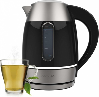 Cecotec Kettle | Thermosense 400 VisionLight | Electric | 2200 W | 1.7 L | Stainless steel | 360° rotational base | Black/Stainless steel
