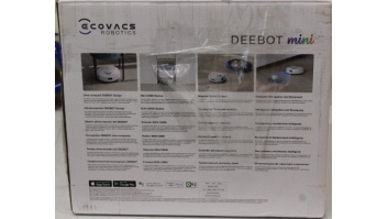 SALE OUT. Ecovacs DEEBOT mini Vacuum cleaner, Robot, Wet&Dry, ZeroTangle Technology, Agile Navigation, White/Blue + Auto-empty station | Ecovacs Robotic Vacuum Cleaner | DEEBOT mini BLUE | Wet&Dry | Li-ion | 3200 mAh | Dust capacity 1.8 L | 8000 Pa | Whit