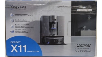 SALE OUT. Ecovacs DEEBOT X11 OMNICYCLONE EU Vacuum & mop, Wet&Dry,with new bagless All-in-One OmniCyclone station, Black (with brown shimmer | Ecovacs Robot Vacuum Cleaner with New Bagless All-in-One OmniCyclone Station | DEEBOT X11 OMNICYCLONE EU | Wet&D