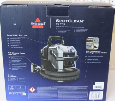SALE OUT. Bissell SpotClean C9 Pro Portable Carpet & Upholstery Cleaner | Bissell | Portable Carpet and Upholstery Cleaner | SpotClean C9 Pro | Corded operating | Washing function | 400 W | 24 month(s) | ITEM USED AND DIRTY. MISSING: LIQUID, WHEELS