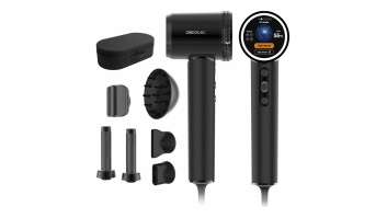 Cecotec Hair Dryer | DryGlam Waves i-Sensor Pro | 1600 W | Number of temperature settings 4 | Ionic function | Black | Diffuser nozzle