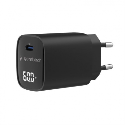 Gembird TA-UC-1C-PD60LCD-01-BK 60W USB Type-C fast charger, LCD, black | Gembird
