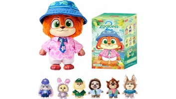 MINISO Disney Zootopia pilsētas iedzīvotāju sērijas vinila plīša atslēgu piekariņa aklās kastes, jauka dzīvnieku figūriņas piekariņa kolekcionējama pārsteiguma dāvana somas dekorēšanai, nejauša viena kastītē