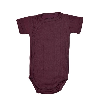 Lodger Romper Solid kokvilnas bodijs ar īsām piedurknēm, Nocture, 62 cm
