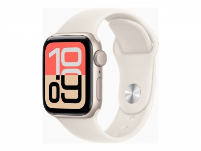 Apple Watch SE 3 GPS + Cellular 40mm Starlight Aluminium Case with Starlight Sport Band - M/L | Apple