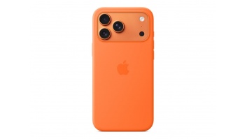 Apple iPhone 17 Pro Max Silicone Case with MagSafe – Orange | Apple