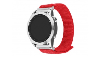 Fixed | Sporty Strap for Garmin QuickFit 22mm | 160-210 mm | Red | Nylon