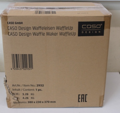 SALE OUT. Caso WaffleUp | Waffle Maker | 800 W | Number of pastry 1 | Waffle | Silver | UNPACKED, DAMAGED PACKAGING, MISSING INNER PACKAGING