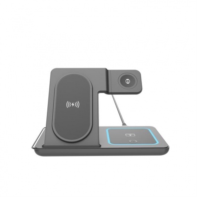 Gembird TA-WPC31S-01-BK 3-in-1 foldable wireless charger stand, 15 W, Samsung watch, black | Gembird