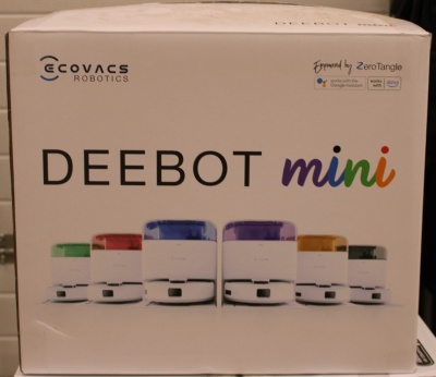 SALE OUT. Ecovacs DEEBOT mini Vacuum cleaner, Robot, Wet&Dry, ZeroTangle Technology, Agile Navigation, White/Blue + Auto-empty station | Ecovacs Robotic Vacuum Cleaner | DEEBOT mini BLUE | Wet&Dry | Li-ion | 3200 mAh | Dust capacity 1.8 L | 8000 Pa | Whit
