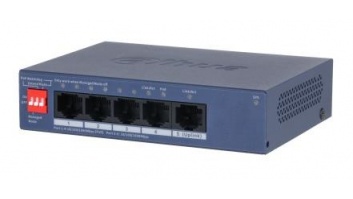 Switch|DAHUA|CS4005-4GT-36|Switch type Managed|Switch layer L2|Form factor Desktop/Wall-Mounting|5xRJ-45 ports|RJ-45 Ports Type Gigabit Ethernet (10/100/1000)|5xGigabit Ethernet (copper) ports quantity|Power over Ethernet (PoE) Yes|4xPower over Ethernet (