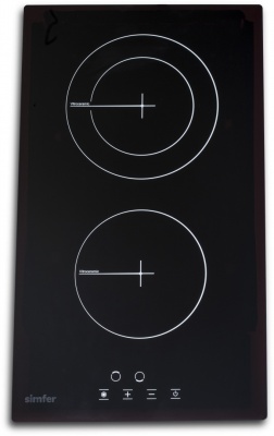 Simfer | Hob | H3.020.DEBSP | Vitroceramic | Number of burners/cooking zones 2 | Touch | Black