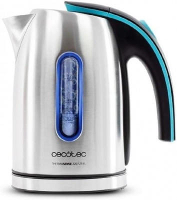 Cecotec Kettle | ThermoSense 220 Steel | Electric | 1630 W | 1.2 L | Stainless Steel | 360° rotational base | Stainless Steel