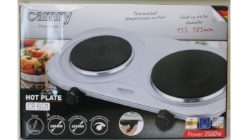 SALE OUT. | Camry | CR 6511 | Hot plate | Number of burners/cooking zones 2 | Rotary knobs | Stainless steel | DAMAGED PACKAGING, SCRATCHED AND DENTED ITEM