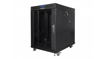 Lanberg | Rack cabinet 19" free-standing 15U/600x800 (flat pack) with glass door, LCD | FF01-6815-12BL | Black