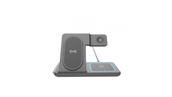 Gembird TA-WPC31A-01-BK 3-in-1 foldable wireless charger stand, 15 W, Apple watch, black | Gembird