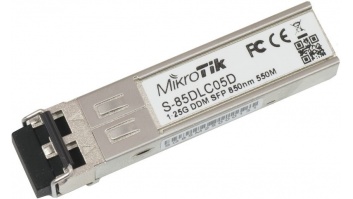 MikroTik | S-85DLC05D | SFP | Multi-Mode Fiber | Dual LC | 10/100/1000 Mbit/s | Wavelength 850 nm | Maximum transfer distance 550 m | -40 to 70C