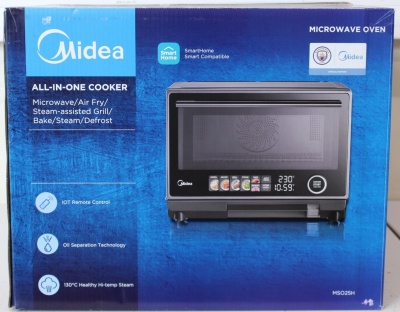 SALE OUT. Midea MSO25H Microwave oven with Grill, Airfry and Steam function, 25 L, Black | Midea Microwave oven | MSO25H | Free standing | 1000 W | Convection | 25 L | Grill | Black | DAMAGED PACKAGING, DEMO