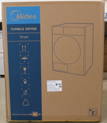 SALE OUT. | Midea Dryer Machine | MD205H80BW/W-BK | Energy efficiency class C | Front loading | 8 kg | LED | Depth 60 cm | White | DAMAGED INNER PACKAGING, DEMO