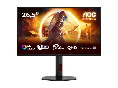 AOC | Q27G4SDR | 27 " | QD-OLED | QHD | 16:9 | 360 Hz | 0.03 ms | 2560 x 1440 pixels | 1000 cd/m² | HDMI ports quantity 2 | Black