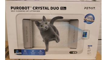 SALE OUT. | PETKIT Purobot Crystal Duo with Camera Self-Cleaning Cat Litter Box | White | MISSING INNER PACKAGING, DEMO