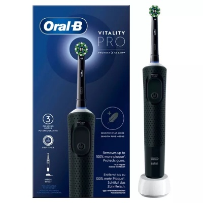 Oral-B Electric Toothbrush | Vitality Pro | Rechargeable | For adults | Number of brush heads included 1 | Number of teeth brushing modes 3 | Black