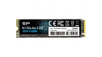 Silicon Power | SSD | P34A60 | 256 GB | Solid-state drive interface PCIe Gen3x4 | Read speed 2200 MB/s | Write speed 1600 MB/s