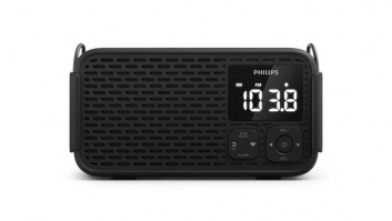 PHILIPS radio pulkstenis, melns